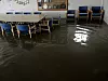 Die Sturmflut fand ihren Weg ins Innere des Vereinsheims.