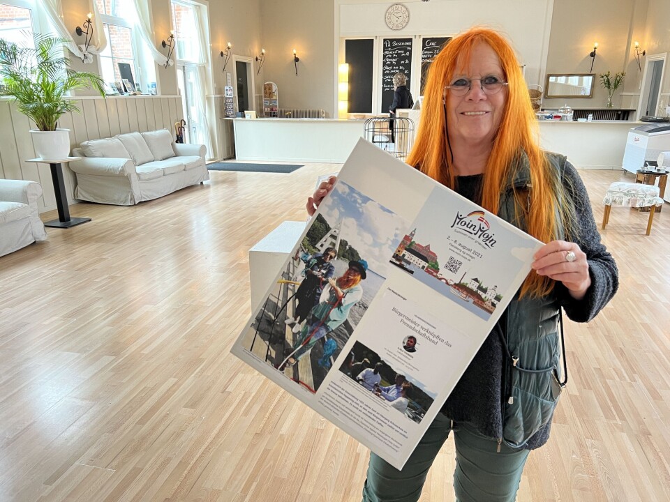 FFKK-Vorsitzende Karin Baum im Saal, der ihrem Verein ab sofort ein Ort der Zusammenkunft ist