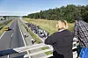 Flüchtlinge auf der Autobahn bei Pattburg (Padborg) im Sommer 2015.
